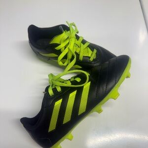 Adidas Black and Neon Yellow Soccer Cleats